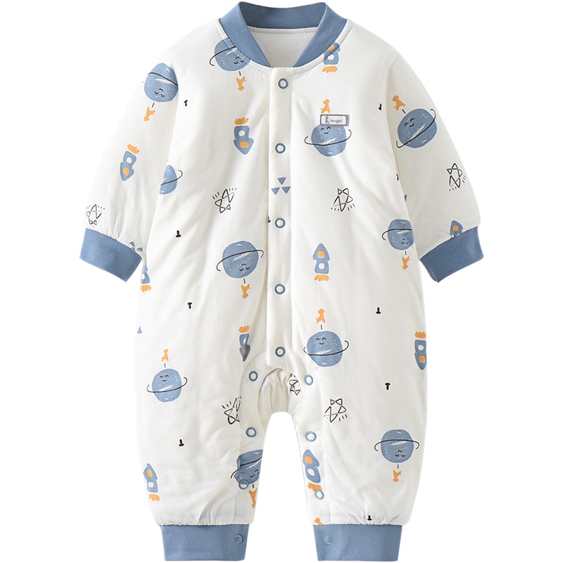 童泰(TONGTAI)2020年秋冬1-18月婴幼儿男女宝宝闭裆棉蛤衣夹棉薄棉连体衣爬服儿童棉服