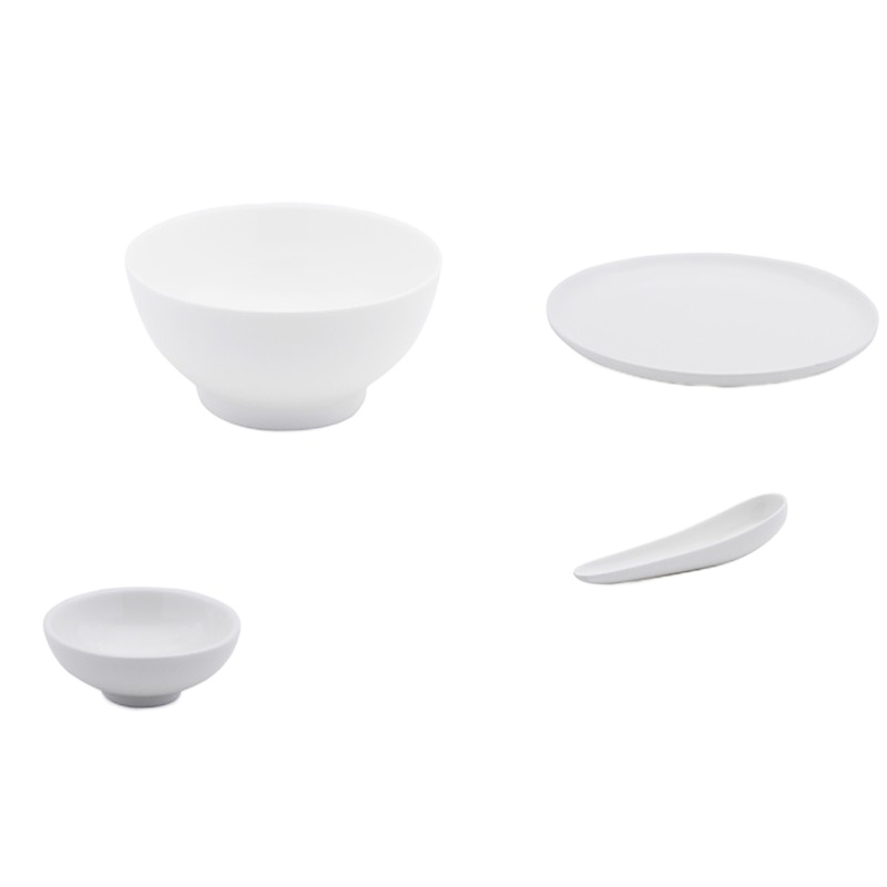 哲品 ZK 福碗餐具套装 双人套装 一盘一碗一勺一筷 回归纯真简约生活