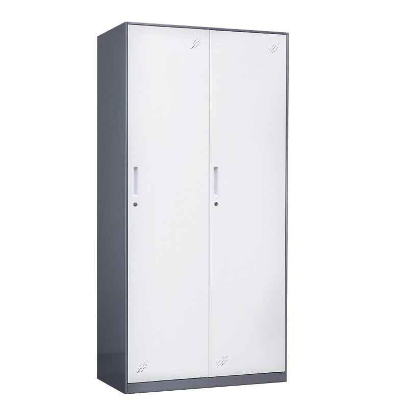永格更衣柜员工柜储物柜办公室衣柜宿舍鞋柜办公柜钢制铁皮柜资料柜二门三门四门六门更衣柜 二门更衣柜 灰套白