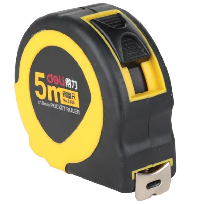 得力 8206 钢卷尺 5M 黄色(1把价格)