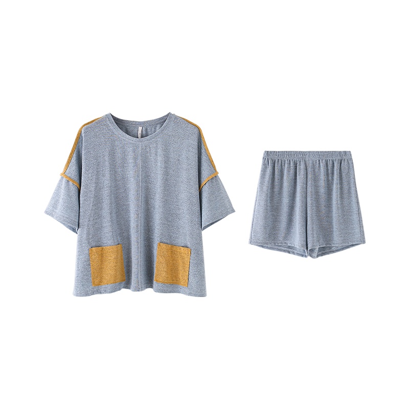 安之伴睡衣女夏韩版运动休闲短袖短裤居家居服简约宽松可外穿套装