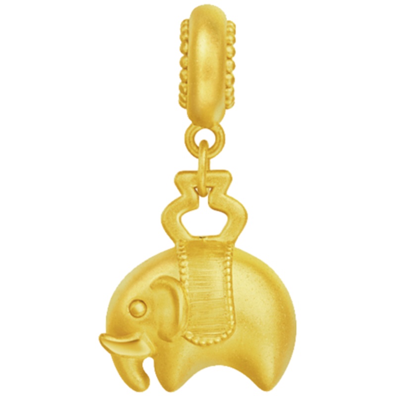 周大福百宝阁吉祥平安足金金转运珠吊坠 FR435