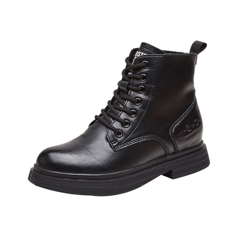 达芙妮2019秋潮鞋真皮马丁靴女英伦风学生厚底透气机车靴子女短靴