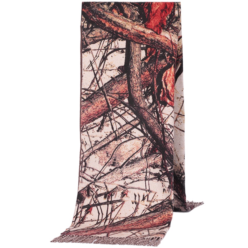 鄂尔多斯ERDOS 纯山羊绒羊绒双层水纹印花长女款披肩