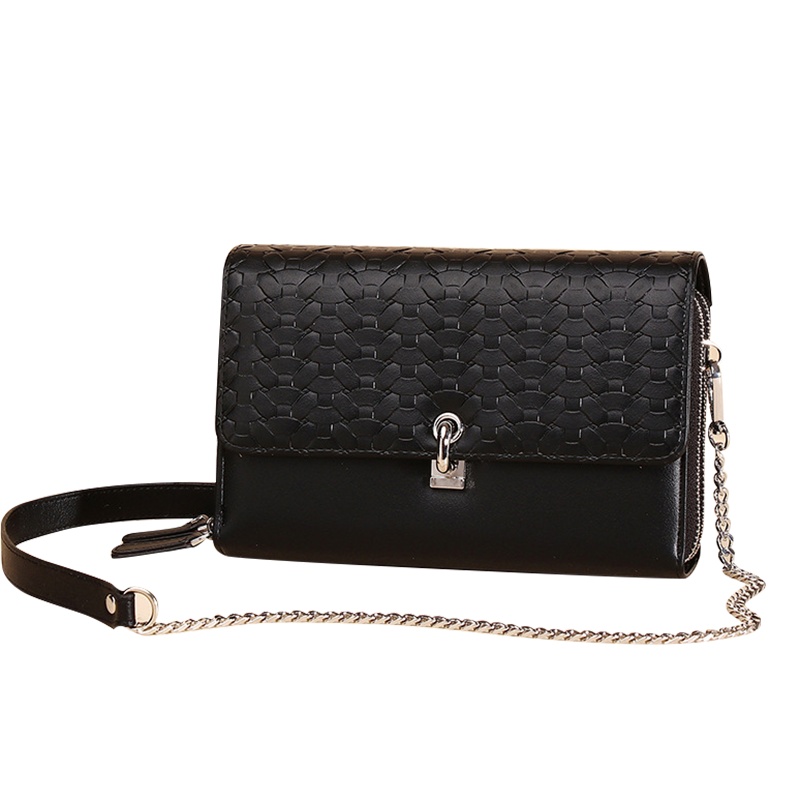 2021新款女包包都市简约潮流编织纹锁扣链条小方包女士斜跨单肩包