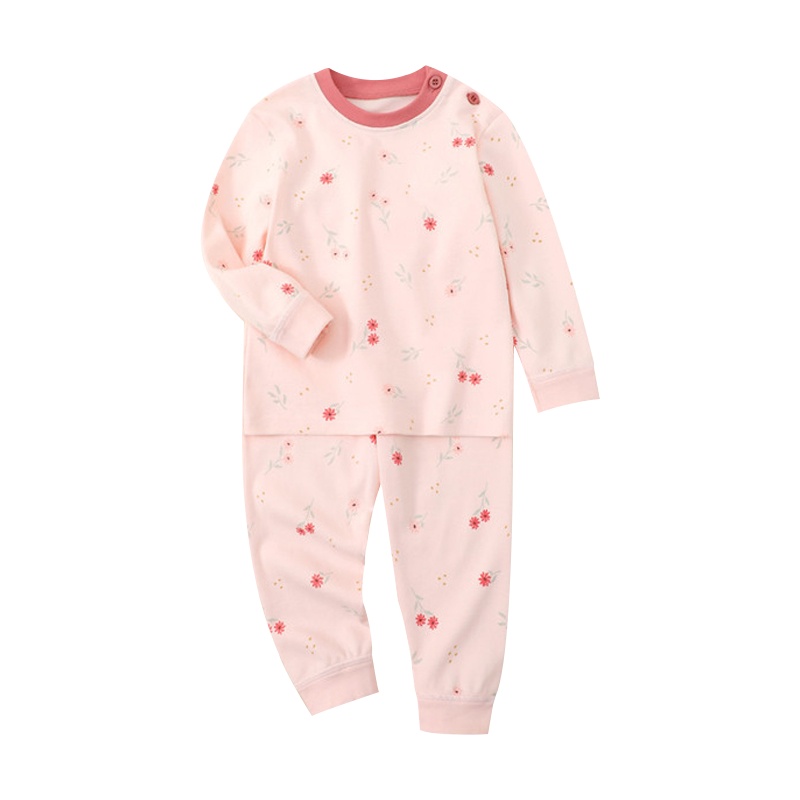 猫人[100%棉女童内衣套装]21年秋季女童秋衣秋裤套装儿童睡衣