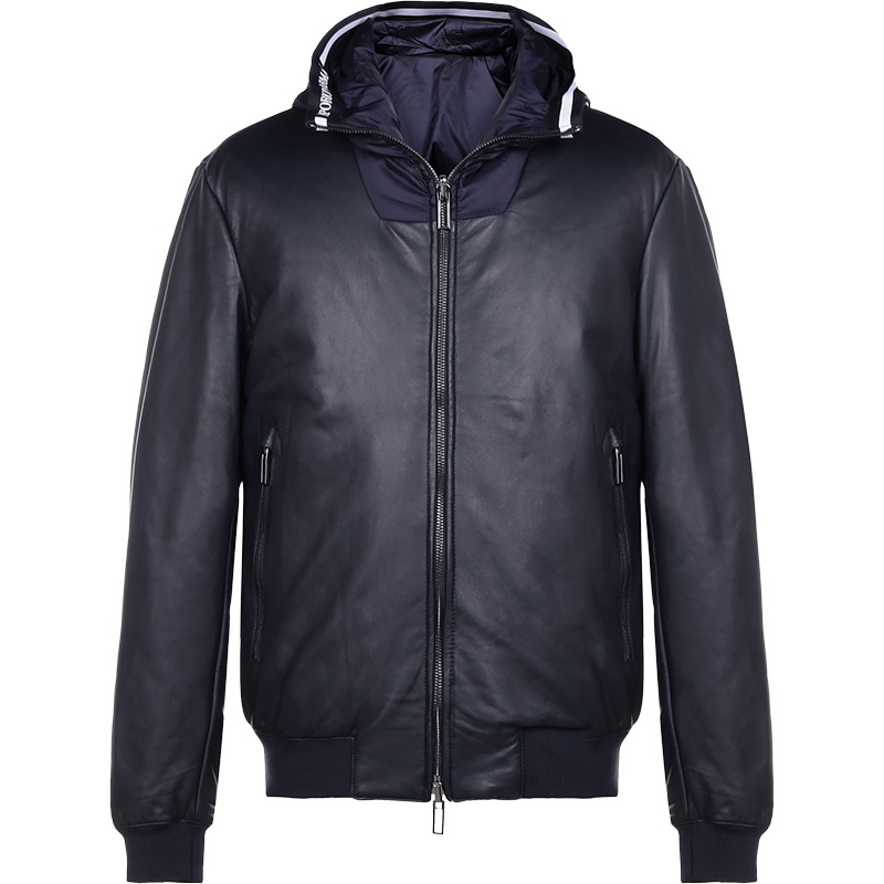 EMPORIO ARMANI 阿玛尼 男士 羊皮革双面棉服皮衣夹克外套 91B68P 91P68