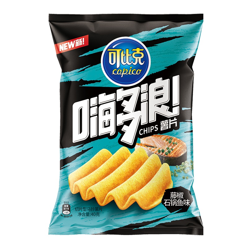 可比克嗨多浪藤椒石锅鱼味40g/袋