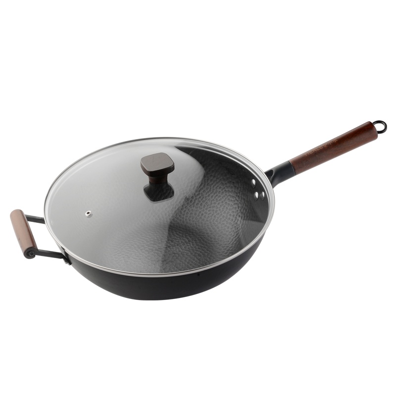 伊尔乐千锤不锈含盖铁锅34CM(一箱四台)