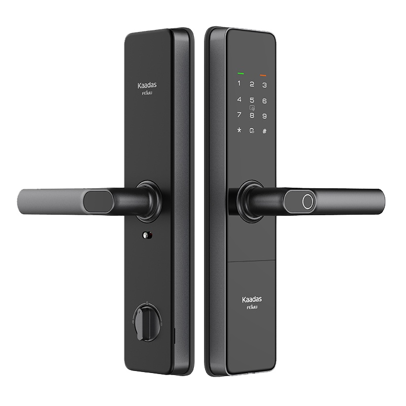 凯迪仕(Kaadas)智能锁F500曜石黑家用防盗门锁电子密码锁指纹锁防猫眼锁门卡锁WIFI直连