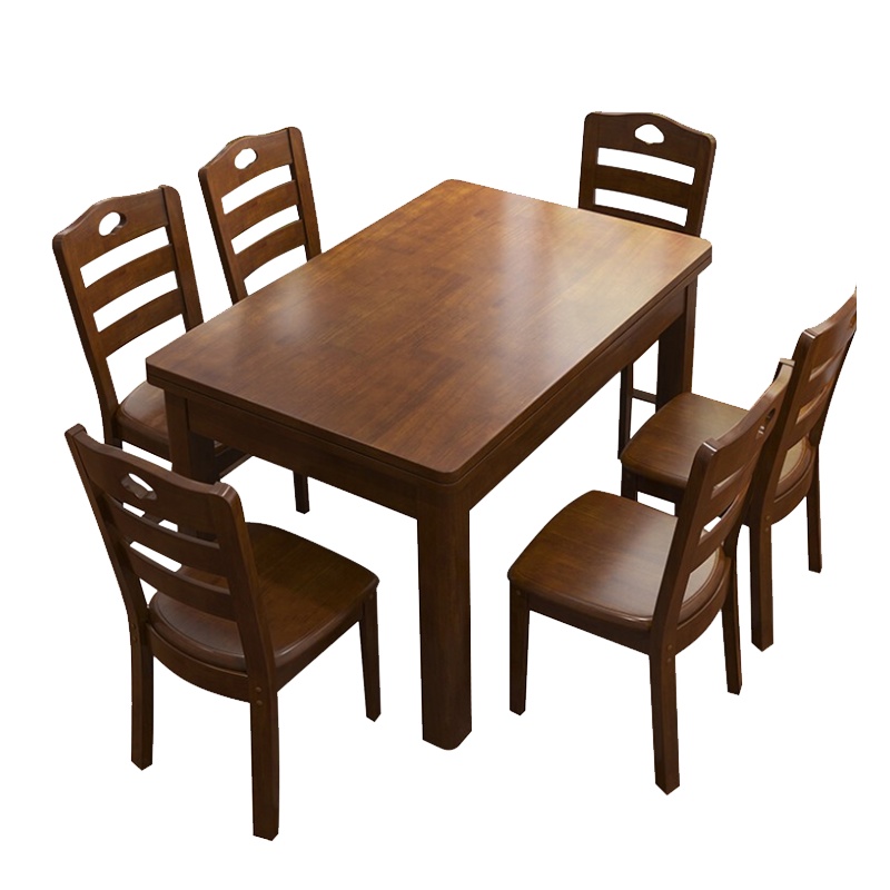 永格餐桌实木餐桌椅组合4人6人 长方形小户型简约现代中式家用吃饭桌单独餐桌