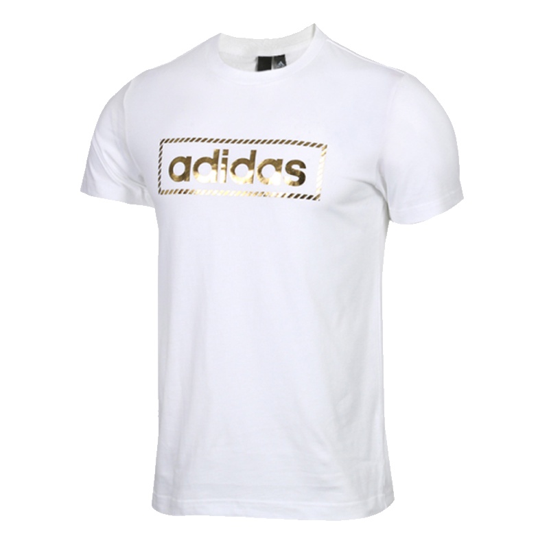 阿迪达斯男装2019季休闲运动透气纯棉圆领短袖T恤DY8715