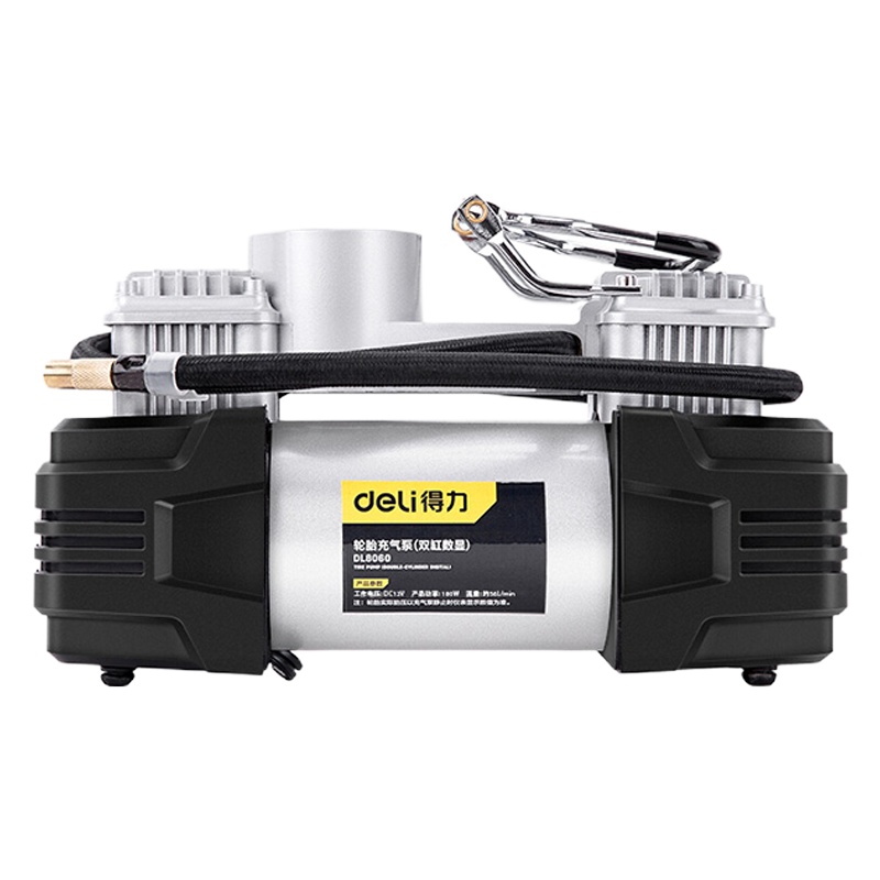 得力(deli) 双缸车载充气泵