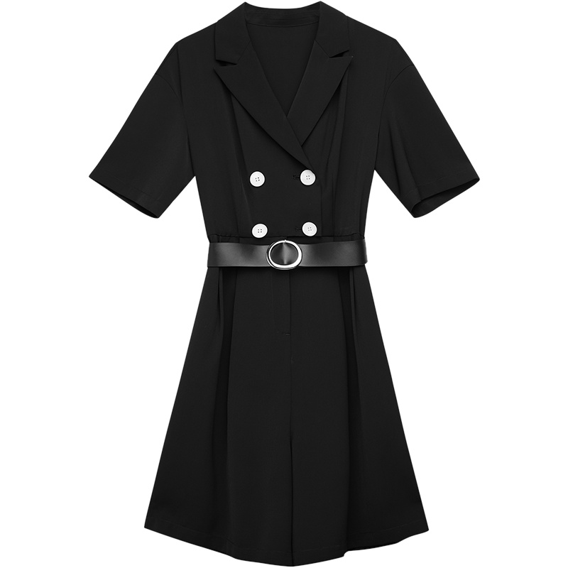 伊布都ibudu2020夏季新款西装领腰带直筒连体裤