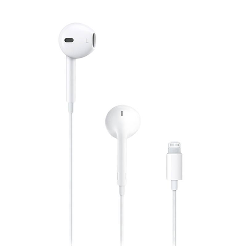 Apple苹果Lightning扁头 iPhone12/11/7/8/X iPad手机有线带麦耳机 白色 EarPods