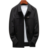 雅鹿男装新款简约翻领休闲百搭男士风衣长袖外套204402086