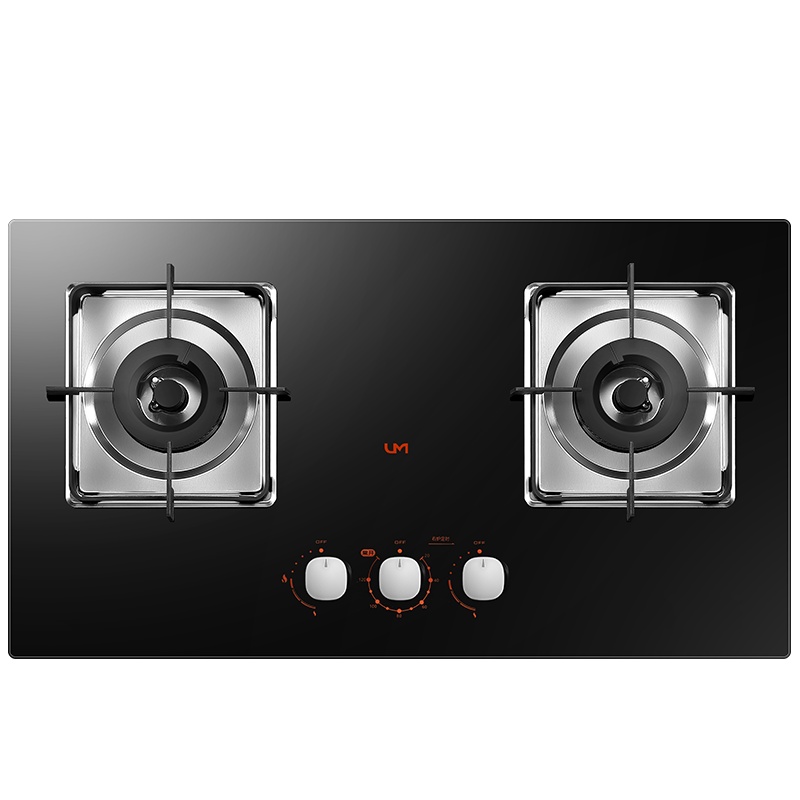 优盟(UM)UZ289D燃气灶天然气灶具煤气灶双灶台式5.2KW大火力煤气炉灶台不锈钢(120分钟定时)-天然气