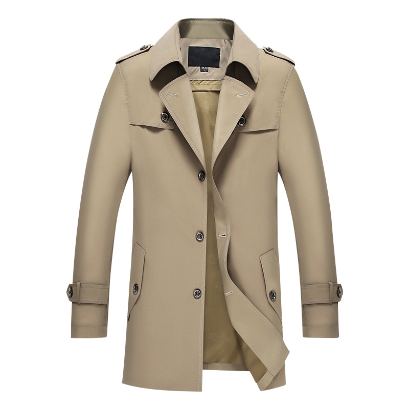 春秋男装新款外套英伦风商务男士风衣男中长款休闲修身款大衣 SQL2179