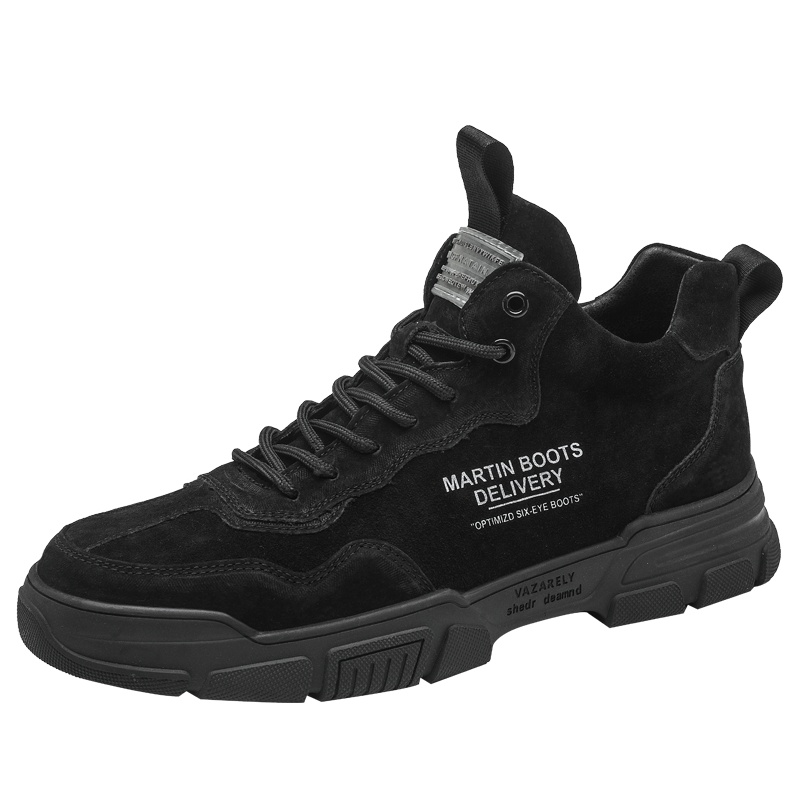 木林森高帮男鞋2021新款工装鞋秋季中帮潮鞋百搭英伦风马丁靴男