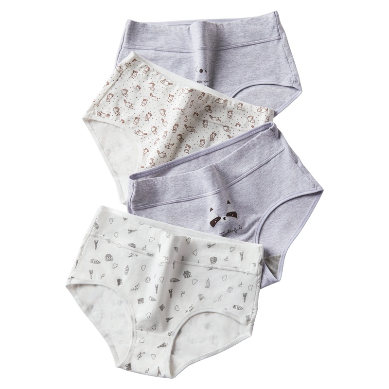 国民男装相思鸟四季新款小熊印花中腰 四条装 女