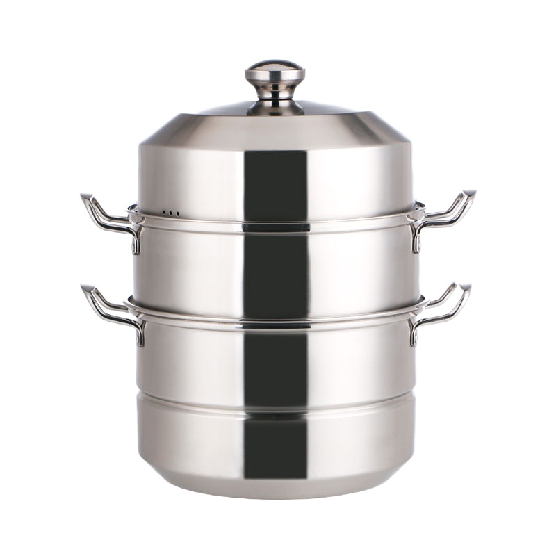 [新年特卖]蒸锅304不锈钢多层蒸锅34cm四层家用加厚蒸锅32厘米五层商用吉祥鹤 32三层全钢特厚