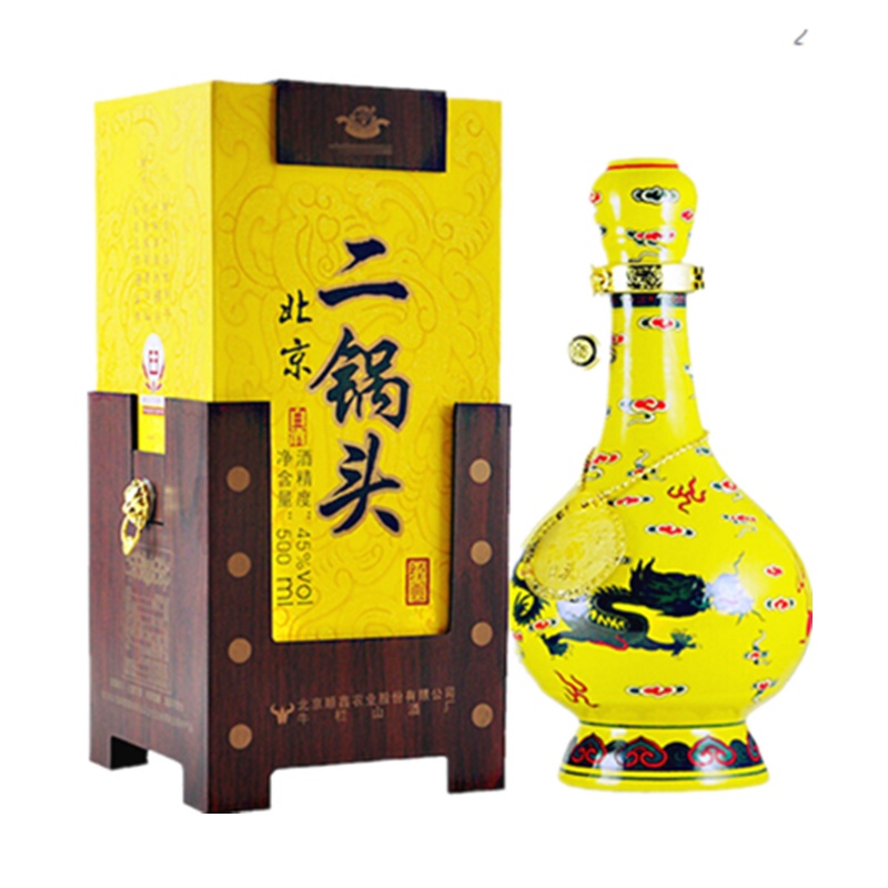 牛栏山经典二锅头 牛经典黄龙 白酒 45度 清香型 500ml 单瓶装