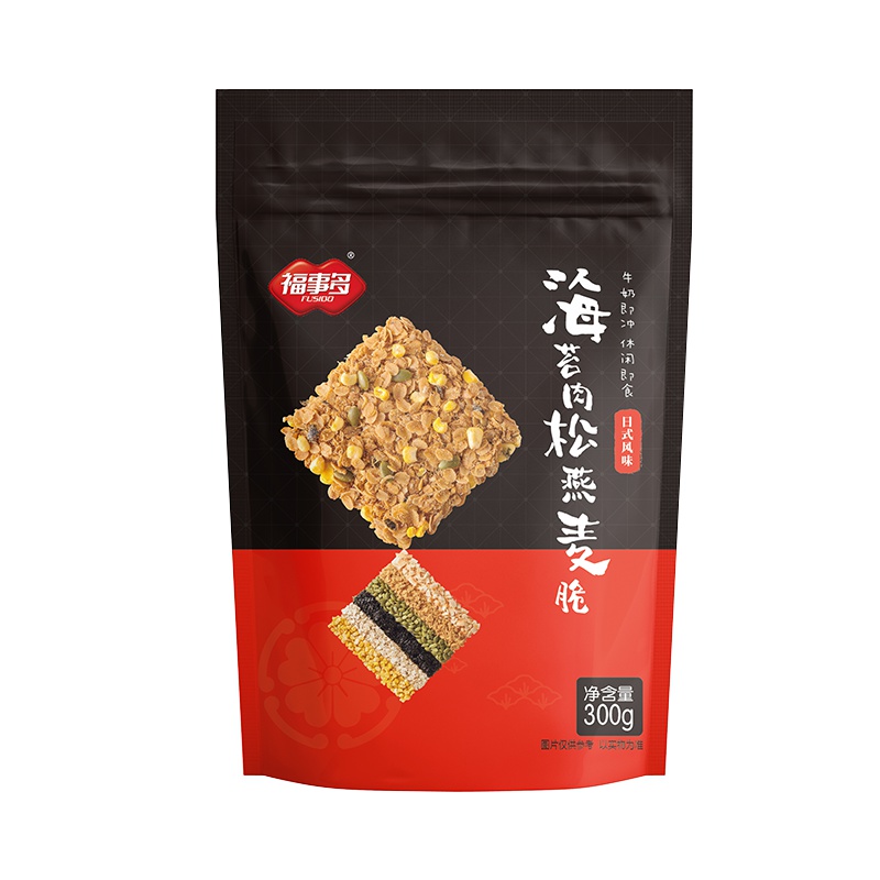 福事多日式风味海苔肉松燕麦片酸奶块泡牛奶即冲即食营养早餐速食