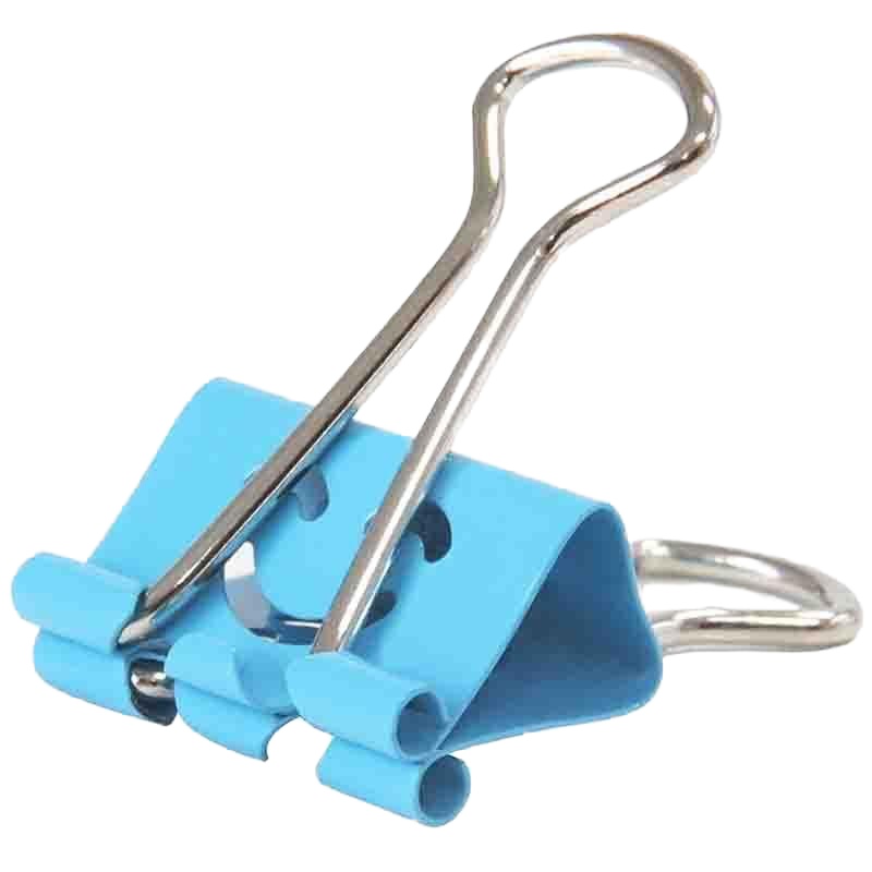 得力8487微笑票夹 彩色金属长尾夹文具小夹子票据夹19mm 长尾夹/白钢夹/票夹 长尾票夹 40只/筒