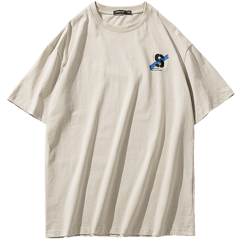 No1dara短袖t恤男韩版宽松学生圆领纯棉体恤百搭字母印花打底衫潮