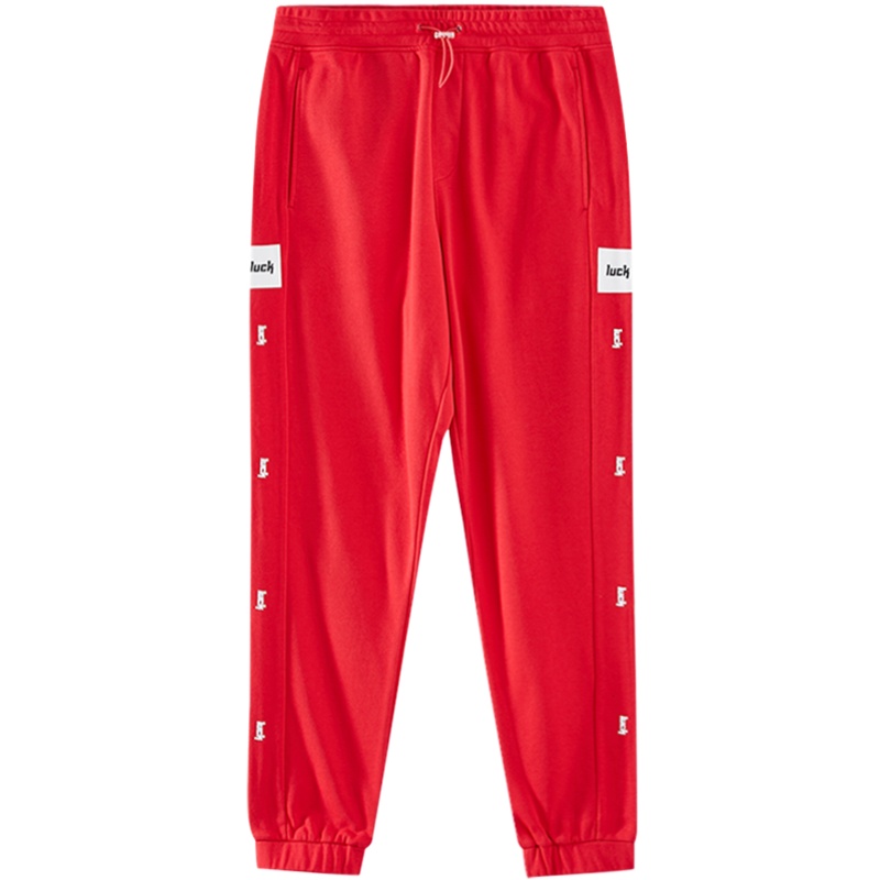 美特斯邦威裤子男新款春季男装侧缝嵌条时尚休闲舒适针织裤