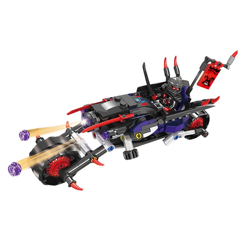 OLIOWL 兼容乐高积木幻影忍者人仔机械摩托战车塑料小颗粒组装模型男孩儿童益智拼装玩具6岁以上 巨轮摩托车 360颗粒