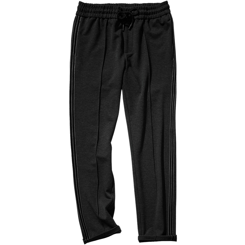 千纸鹤男士九分裤子男秋韩版潮流时尚青年直筒黑色休闲裤90022