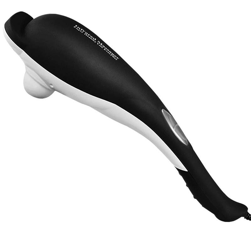 安尚按摩棒锤机械版磨砂海豚红光电动按摩器手动版贴身颈椎颈部腰部肩部多功能家用震动按摩仪六个按摩头