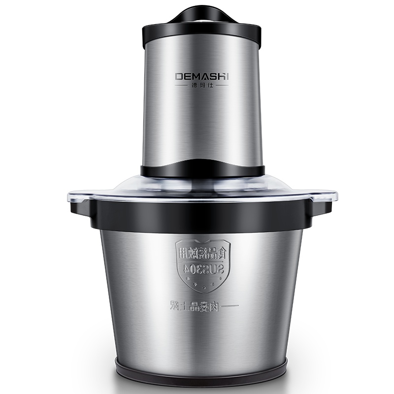 德玛仕（DEMASHI）3升绞肉机 JR-B03 搅拌机 家用不锈钢 切碎搅肉搅肉机 电动绞馅碎肉蒜泥机多功能辅食料理机