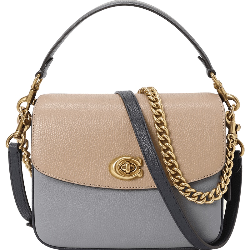 蔻驰COACH CASSIE邮差包 粒面皮金扣 女士单肩斜挎手提包 89088