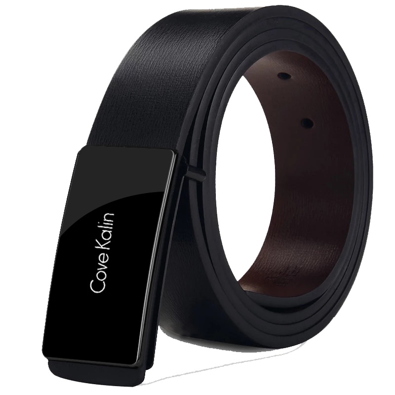 CoveKalin皮带男青年平滑扣真皮