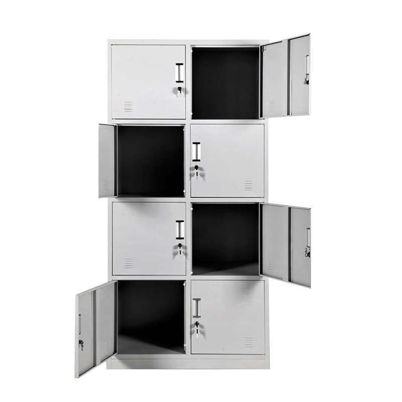 [一鹏]更衣柜 八门带锁员工宿舍储物柜铁皮柜 浴室存包柜水杯多门柜子家用