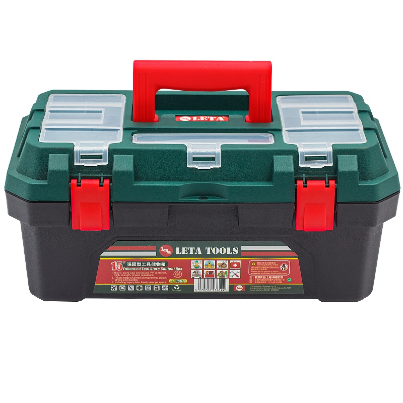 [苏宁自营]勒塔(LETA)工具箱15寸 收纳箱 家用五金维修工具置物箱零件盒手提箱 LT-CS612