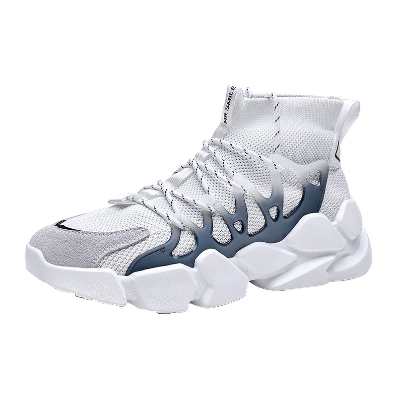 男鞋2020新款高帮网红透气袜子增高休闲鞋百搭篮球跑步男生运动鞋