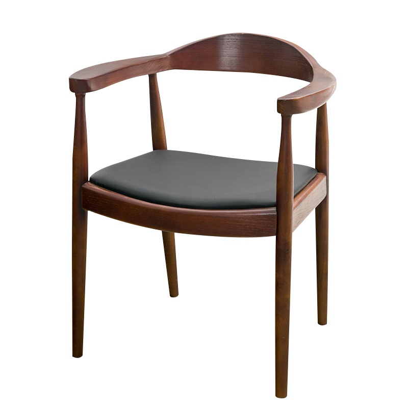 梦商 实木椅 餐饮店椅子 家用总统椅 北欧餐厅椅 咖啡厅软垫椅 电脑座椅