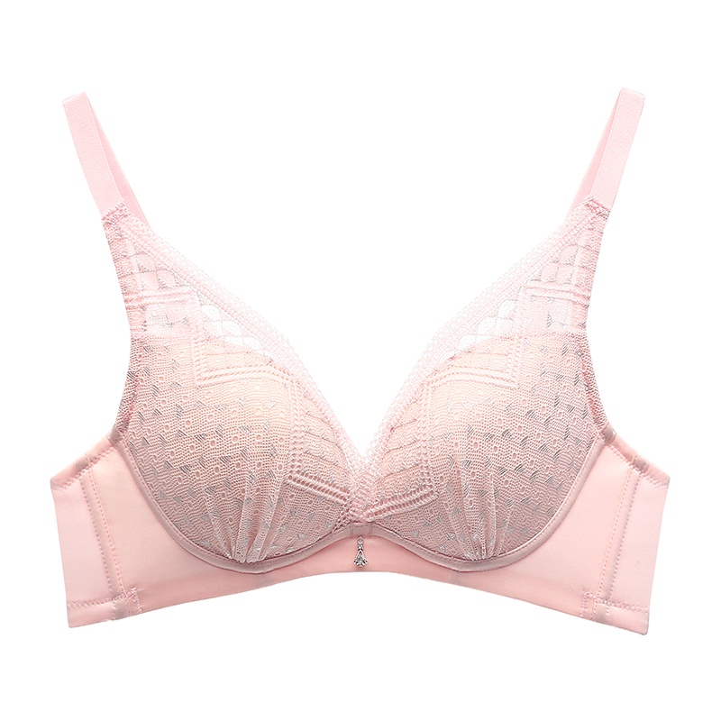 都市丽人深V水滴杯规则蕾丝刺绣性感上托聚拢软胶骨女士文胸胸罩内衣2B8108