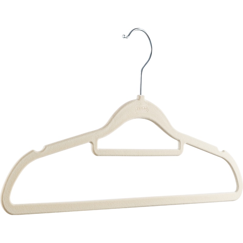 太力植绒衣架防滑无痕衣架子家用挂衣宿舍用学生衣架收纳整理师-灰色-10个装