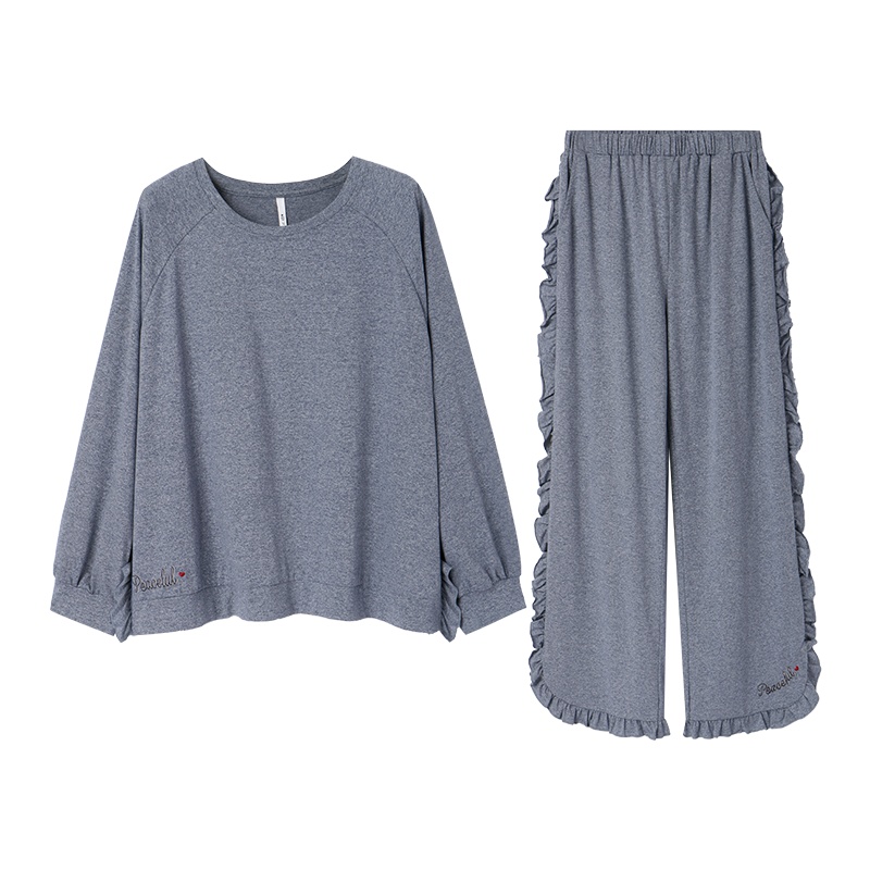 安之伴针织彩棉花纱长袖情侣套装