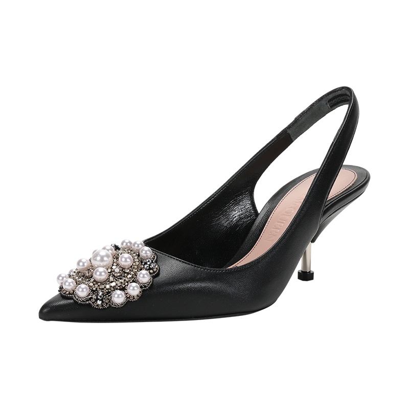 ALEXANDER MCQUEEN 亚历山大·麦昆 女士 皮革尖头高跟鞋凉鞋651806 WHW25