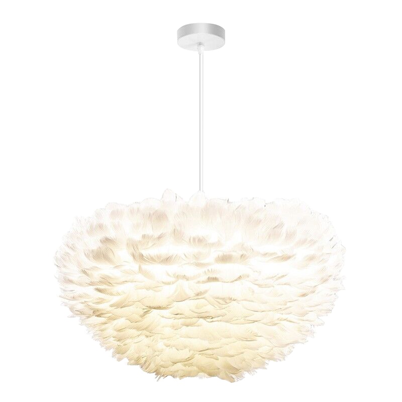 姿灯(ZIDENG) 卧室灯ins吊灯北欧现代简约客厅灯创意网红羽毛灯饰灯具