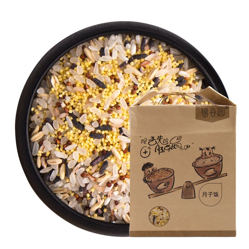 锦谷园 月子饭2500g 秋田小町大米全胚芽紫糯米全胚芽红糯米全胚芽燕麦米红藜麦米黄小米混合米饭五谷杂粮米粥5斤