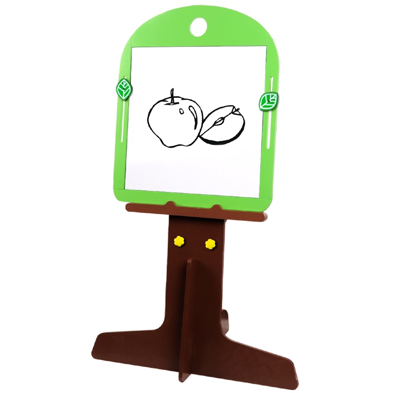米米智玩 森林主题儿童画板画架套装双面磁性可升降画板写字板小黑板早教益智户外写生画板双底座可选 可升降画板+树形底座