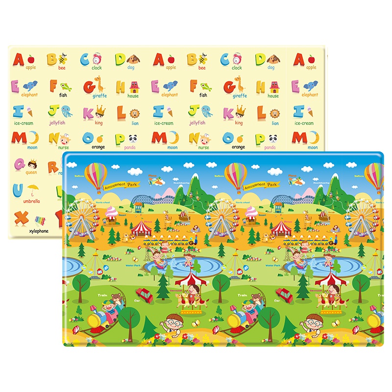 林点PVC树脂儿童爬行垫 婴幼儿宝宝爬爬垫加厚环保大地垫进口品质 游乐园之旅大号 2300*1400*16