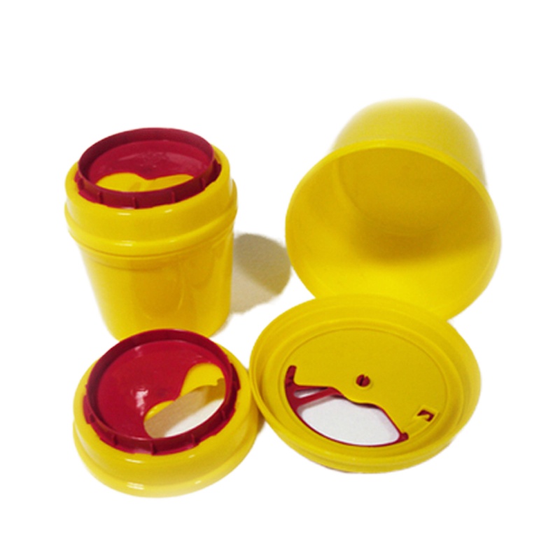 三清 塑料圆形医疗利器盒 1L 黄色 10只装