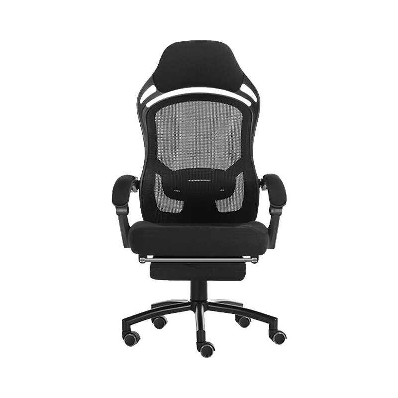 永格电脑椅午休椅办公椅子人体工学椅家用转椅网椅时尚座椅休闲椅子黑框带搁脚